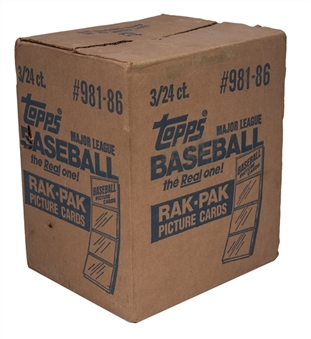 1986 Topps Baseball Unopened Rack Pack Case - 3 Boxes/24 Packs Per Box
